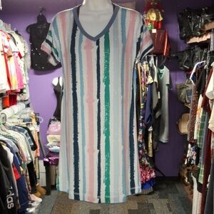 Moon Nite Striped Women's Sleep Shirt